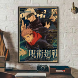 Japanese Anime J-Jujutsu K-Kaisen Poster Sticky Wall Art Printing Waterproof Home Living Bed Room Bar Aesthetic Decor