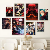 Jujutsu Kaisen Anime Posters Sticky Decoracion Painting Wall Art White Kraft Paper Wall Decor
