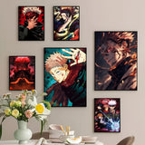 Jujutsu Kaisen Anime Posters Sticky Decoracion Painting Wall Art White Kraft Paper Wall Decor