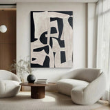 Handmade Oil Painting Canvas Wall Art Decoration Modern Abstract Black White Texture Minimalist For Home Decor Rolled Frameless Unstretched Painting