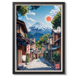 Japanese Tokyo Teahouse Cartoon Canvas Print Anime City Street Cafe Scene Wall Art Poster for Modern Living Room Home Decor Gift