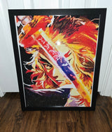 Demon Slayers Kyojuro Rengoku 5D 14x17 Custom Wood Framed Wall Art Painting
