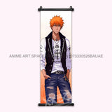 Anime BLEACH Figures Posters Kurosaki Ichigo Wall Art Scrolls Picture Kuchiki Rukia Home Decor Canvas Japanese Hanging Painting