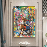 European And American Graffiti Art Background Oil Painting Wall Hanging Painting Decorative Painting Core
