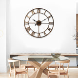 European Style Creative Wall Clock Retro Decorative Wrought Iron Wall Clock Mute Clock