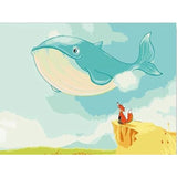 Blue Whale Animal Digital Adult Oil Painting, Modern Wall Art Digital Painting