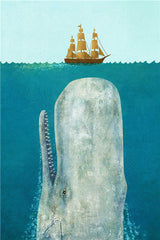 Frameless Blue Whale Digital Painting Wall Art Picture Decoration