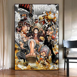 Anime One Piece Monkey D. Luffy Poster Canvas Painting Living Room Bedroom Entrance Cafe Wall Art Painting Room Decor HD Picture