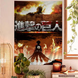 A-Attack On Titan Anime Tapestry Art Printing Japanese Wall Tapestry Anime Wall Hanging Home Decor