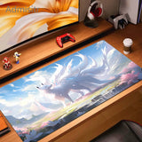 Pink Fox Mouse Mat Anime Kawaii Cute Mousepad Natural Rubber Gaming Table Pad Extra-large size Office Computer Mouse Desk Mats