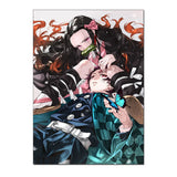 Anime Demon Slayer Poster for Wall Art Wallpaper Kimetsu No Yaiba Picture Print Canvas Painting Home Kawaii Room Decor Aesthetic