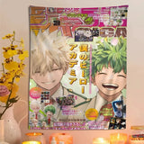 VIKAMA My Hero Academia Tapestry, Cartoon Anime Wall Hanging, Cute Home Decor for Living Room Bedroom, Large Wall Art Decor