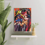 Gurren Lagann Anime Canvas Wall Art x  Modern Home Decor Poster for Bedroom or Living Room Personalized Gift Stylish Family Deco