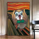 Van Gogh Museum Pokemon Anime Figures Pikachu Watercolor Painting Canvas HD Posters and Abstract Art Murals Picture Home Decor