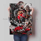 Japan Bandai Retro Anime Surrounding One Piece Luffy Art Canvas Painting Posters Print Mural Home Wall Aesthetic Room Decor