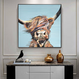 Art Watercolor Cow Picture Wall Painting Living Room