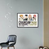 Japanese Manga Multi-Size Canvas Poster Double Framed Wall Art, Chainsaw Man Home Decor for Living Room Bedroom