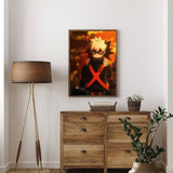 1pc My Hero Academia Bakugo Katsuki Anime Poster Self-adhesive Art Waterproof Paper Sticker Coffee House Bar Room Wall Decor