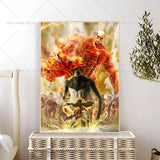 1PC Anime Attack On Titan The Fina Poster Self-adhesive Art Waterproof Paper Sticker Coffee House Bar Room Wall Decor