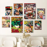 My Hero A-academia Classic Anime Anime Posters Sticky Decoracion Painting Wall Art White Kraft Paper Wall Decor