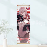 Chainsaw Man Anime Poster Wooden-framed Scroll Painting HD Quality Wall Art Retro Posters for Home Room Wall Decor