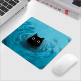Anime Cute Cat In Water Mouse Pad Computer Accessories Office Game Table Mat Rubber Anti-slip Mousepad Small XS Decor Desk Pads