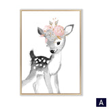 Giraffe Lion Poster Wall Art Canvas Painting