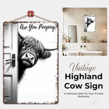 Highland Cow Bathroom Wall Art Decorative Painting