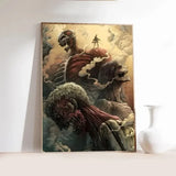 Popular Japanese Anime Attack on Titan Poster Wall Art for Picture Coffee House Bar Living Room Home Wall Decor Canvas Painting