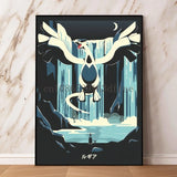 Japanese Classic Anime Pokemon Canvas Painting Lugia Ho-Oh HD Poster and Print Watercolor Wall Art Picture Home Decor Kids Gifts
