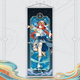 Xiao Yelan Kazuha Hutao Genshin Impact Scroll Canvas Wall Hanging Painting Home Decor Anime Poster Wall Art Room Decoration