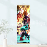My Hero Academia Poster: Wooden-framed Scroll, HD Quality Wall Art, Wall Decoration for Game Rooms and Bedrooms