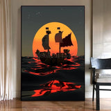 Anime Ship One Cartoon One Piece Poster Print Canvas Painting Wall Art Mural Suitable for Cafe Home Wall Decoration Picture Gift
