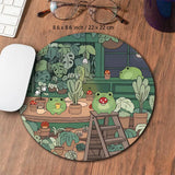 Kawaii frogs Desk Mat Large Gaming Mousepad Xxl Cute Mouse Pad Anime Aesthetic Cozi Lofi Plant Nature Green Extended Deskmat