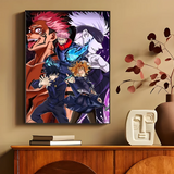 Jujutsu Kaisen Anime Posters Sticky Decoracion Painting Wall Art White Kraft Paper Wall Decor