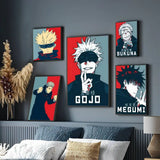 Japanese Anime Jujutsu Kaisen Gojo Satoru Megumi Sukuna Poster Paper Print Home Bedroom Entrance Art Painting Decoration