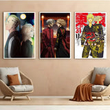 T-Tokyo Revengers Anime Poster HD PVC Wall Art - Waterproof Self Adhesive Mildew Resistant For Home Office Bar