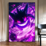 Pokemon Anime Figures Ink Painting Painting Canvas Painting Gengar Posters Prints Wall Art Picture for Living Room Children Gift