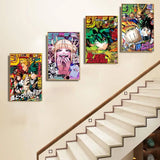 1PC My Hero Academia Bakugo Anime Poster Self-adhesive Art Waterproof Paper Sticker Coffee House Bar Room Wall Decor
