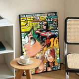 My Hero A-academia Classic Anime Anime Posters Sticky Decoracion Painting Wall Art White Kraft Paper Wall Decor