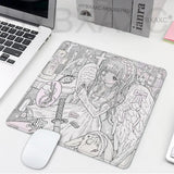 Sleepy Angel Pink Mouse Pad Anime Girl Gaming Keyboard Pads Gaming Accessories Thickened HD Desk mat Lock Edge Rubber Mousepad