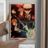 Japanese Anime J-Jujutsu K-Kaisen Poster Sticky Wall Art Printing Waterproof Home Living Bed Room Bar Aesthetic Decor