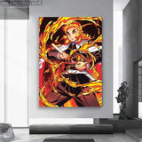 Anime Demon Slayer Classic Canvas Painting Anime Character Posters HD Wall Art Picture Modern Home Children's Room Decoration
