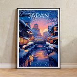Rainy Tokyo Japanese Woodblock Tea Emple Print  Anime City Poster Wall Art Decor Gift Living Room Bedroom Decorative Pictures