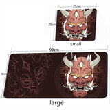 Japanese Anime Black Oni Mouse Pad Game Mini PC Desk Mat Non-Slip Rubber Laptop Playmat for Office Gaming Accessories for Gamer