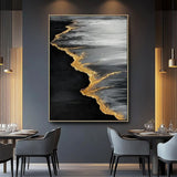 Handmade Abstract Golden Beach And Waves Texture Painting On Canvas Wall Art Hand Drawn Oil Painting For Home Living Room Decor