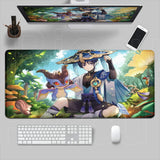 New Genshin Impact Desk Mat Anime Gaming Cool Durin Flins Gaming Mouse Pad Lock Edge 1000x500mm Playmat Office Keyboard Mousepad