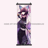 Demon Slayer Hanging Painting Home Decor Kamado Tanjirou Wall Art Anime Poster Uzui Tengen Canvas Scrolls Pictures Living Room