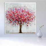 Modern Wall Art Tree Red Watercolor Painting Home Decoration Oil Painting