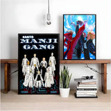 Anime T-Tokyo Revengers Painting Calligraphy HD Waterproof Canvas Art: Aesthetic Wall Decor Home,Bar & More